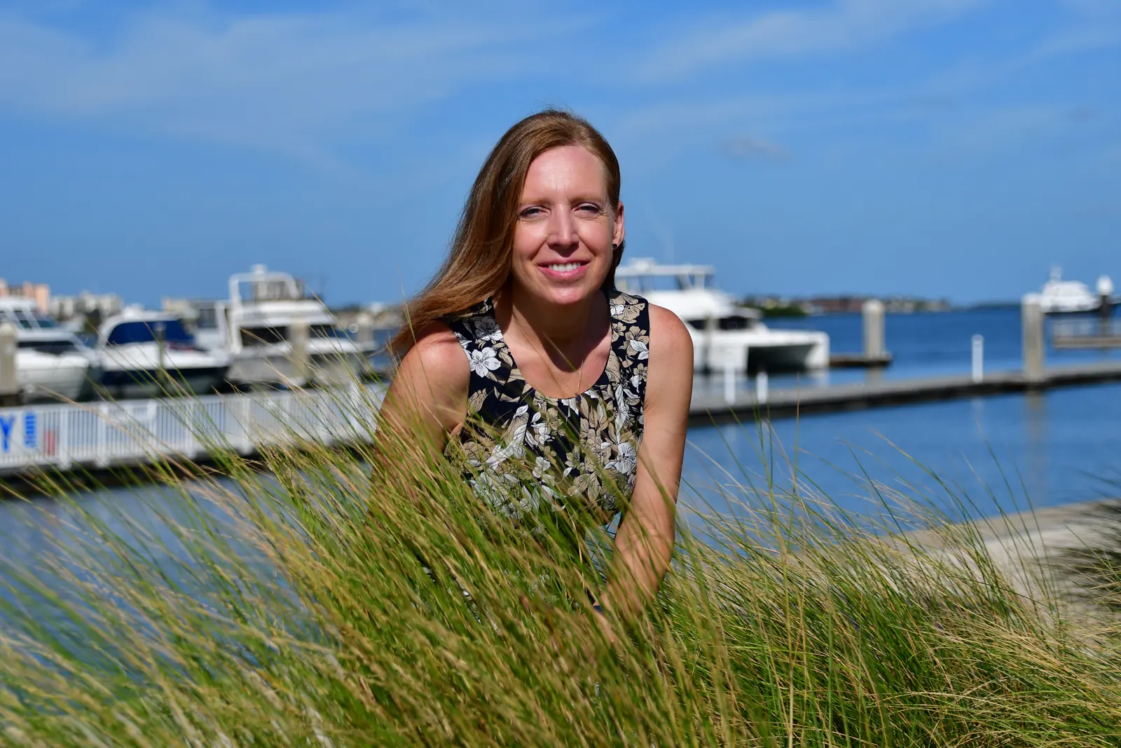 Outdoor portrait beside the marina